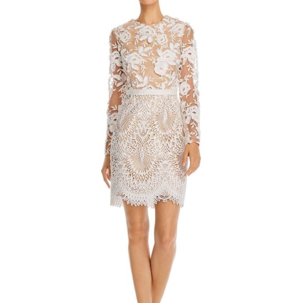 ML Monique Lhuillier Calypso Floral Lace Dress NEW Size 0